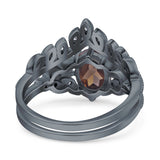 Vintage Oval Leaf Style Chevron Ring