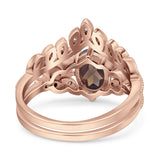 Vintage Oval Leaf Style Chevron Ring