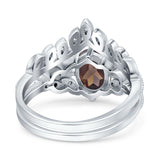 Vintage Oval Leaf Style Chevron Ring