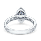Marquise Halo Filigree Ring