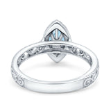 Marquise Halo Filigree Ring