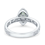 Marquise Halo Filigree Ring