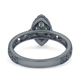 Marquise Halo Filigree Ring