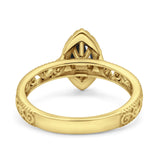 Marquise Halo Filigree Ring