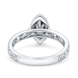 Marquise Halo Filigree Ring
