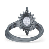 Two Piece Oval Curved Contour Silver Ring