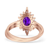Two Piece Oval Curved Contour Silver Ring
