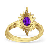 Two Piece Oval Curved Contour Silver Ring