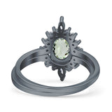 Two Piece Oval Curved Contour Silver Ring