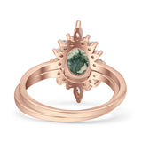 Two Piece Oval Curved Contour Silver Ring