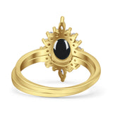 Two Piece Oval Curved Contour Silver Ring
