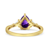 Pear Teardrop Vintage Style Ring