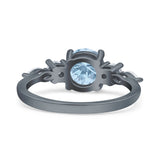 Round Five Stone Marqise Style Silver Ring