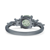 Round Five Stone Marqise Style Silver Ring