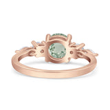 Round Five Stone Marqise Style Silver Ring