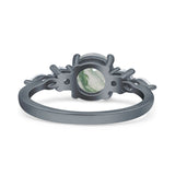 Round Five Stone Marqise Style Silver Ring