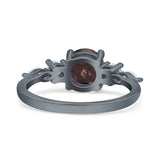 Round Five Stone Marqise Style Silver Ring