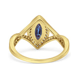 Art Deco Marquise Split Shank Ring