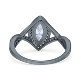 Art Deco Marquise Split Shank Ring