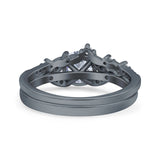 Art Deco Round Two Piece Bridal Ring