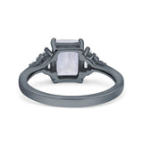 Three Stone Emerald Cut Trellis Ring