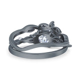 Two Piece Round Marquise Style Bridal Ring