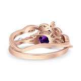 Two Piece Round Marquise Style Bridal Ring