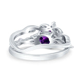 Two Piece Round Marquise Style Bridal Ring