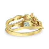 Two Piece Round Marquise Style Bridal Ring