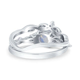 Two Piece Round Marquise Style Bridal Ring