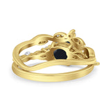 Two Piece Round Marquise Style Bridal Ring