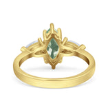 Three Stone Marquise Pear Trellis Ring