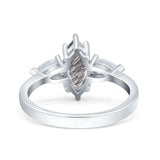 Three Stone Marquise Pear Trellis Ring