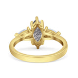 Three Stone Marquise Pear Trellis Ring