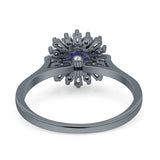Art Deco Round Natural Floral Ring
