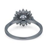 Art Deco Round Natural Floral Ring