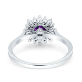 Art Deco Round Natural Floral Ring