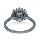 Art Deco Round Natural Floral Ring