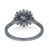 Art Deco Round Natural Floral Ring