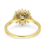 Art Deco Round Natural Floral Ring