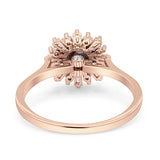 Art Deco Round Natural Floral Ring