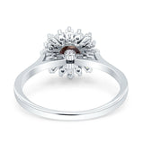Art Deco Round Natural Floral Ring