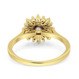 Art Deco Round Natural Floral Ring