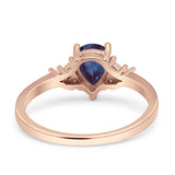 Art Deco Pear Teardrop Vintage Style Ring 