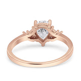 Art Deco Pear Teardrop Vintage Style Ring 