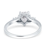 Art Deco Pear Teardrop Vintage Style Ring 