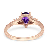 Art Deco Pear Teardrop Vintage Style Ring 