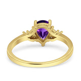 Art Deco Pear Teardrop Vintage Style Ring 