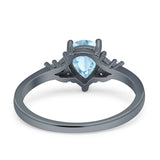 Art Deco Pear Teardrop Vintage Style Ring 