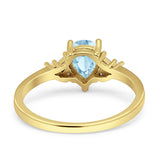 Art Deco Pear Teardrop Vintage Style Ring 